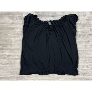 Sixteen Top Womens XL Black Polyester Blend Short‎ Sleeve Blouse